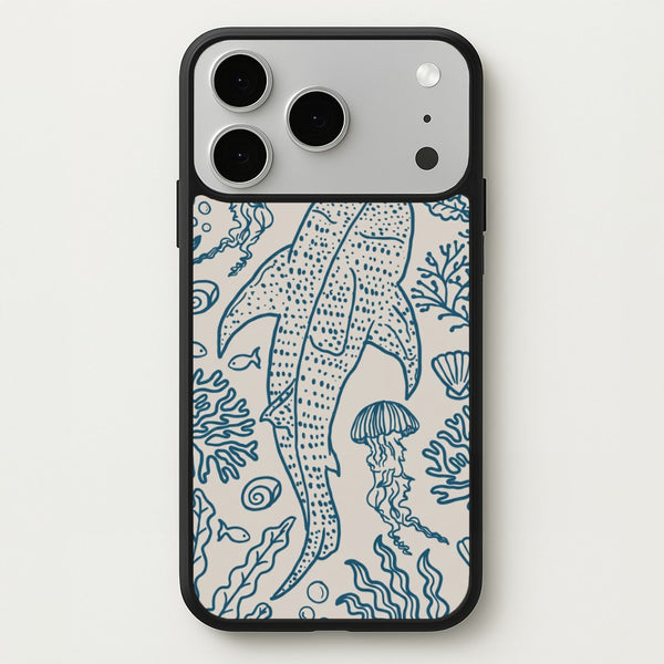 Teal Whale Shark Reef Phone Case - iPhone 17 Pro Max / Standard
