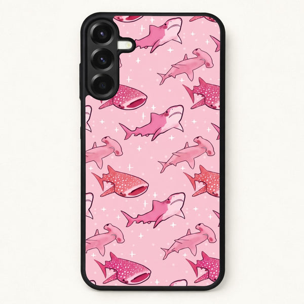 Pink Shark Pattern Phone Case - Galaxy A17 / Standard