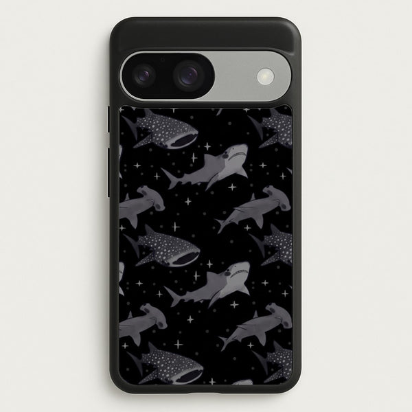 Black Shark Pattern Phone Case - Google Pixel 9 / 9 Pro / Standard