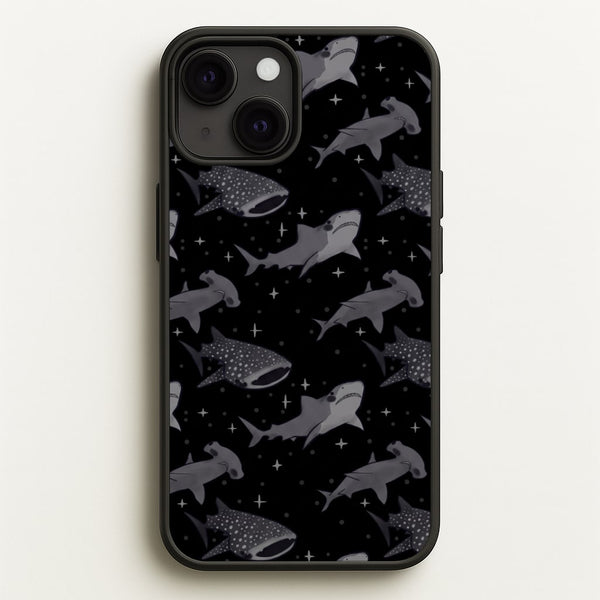 Black Shark Pattern Phone Case - iPhone 13 Mini / Standard