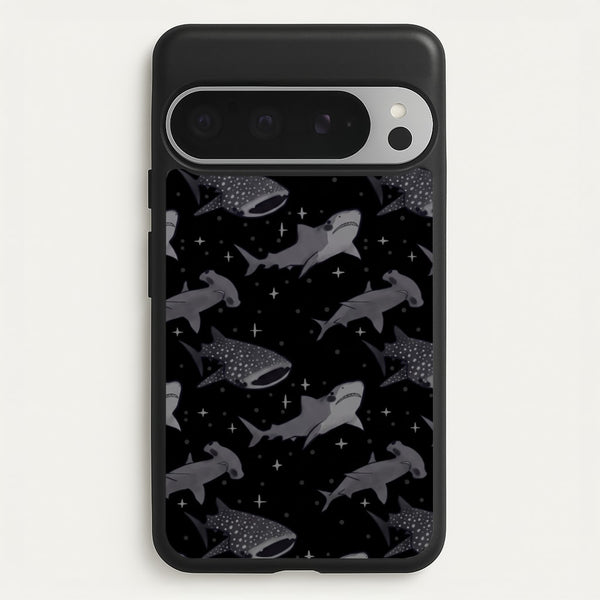 Black Shark Pattern Phone Case - Google Pixel 9 Pro XL / Standard