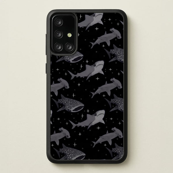 Black Shark Pattern Phone Case - Galaxy A71 / Standard