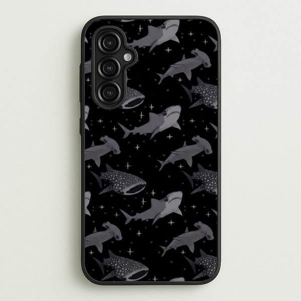 Black Shark Pattern Phone Case - Galaxy A14 / Standard