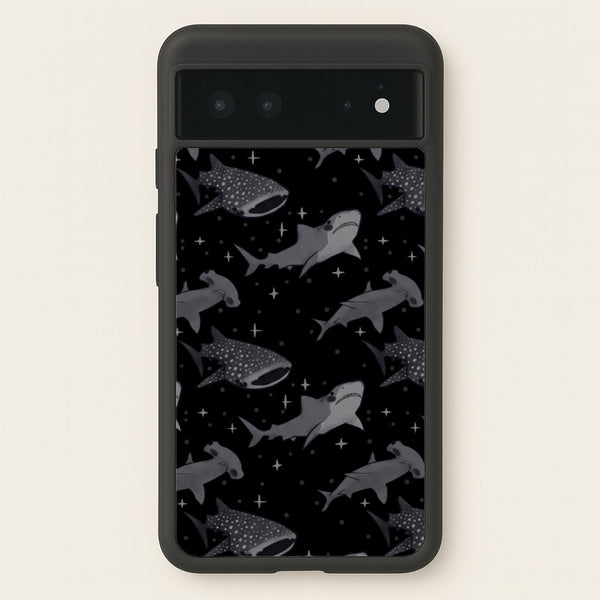 Black Shark Pattern Phone Case - Google Pixel 6 / Standard