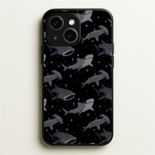 Black Shark Pattern Phone Case - iPhone 14 Plus / Standard