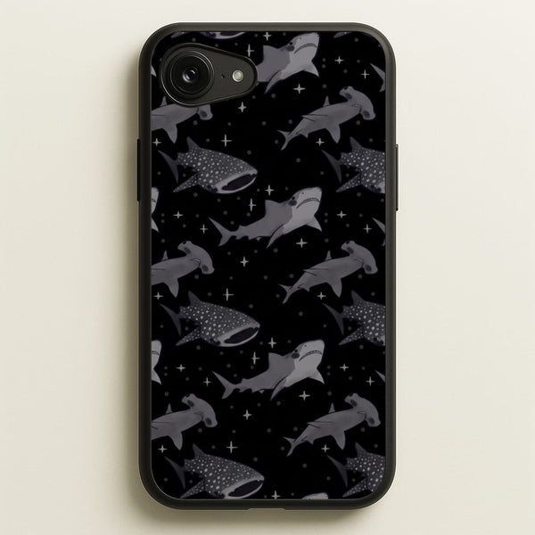 Black Shark Pattern Phone Case - iPhone 16e / Standard