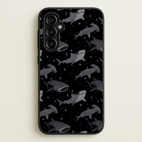 Black Shark Pattern Phone Case - Galaxy A54 / Standard