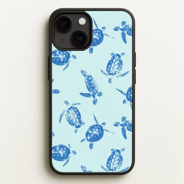 Blue Sea Turtles Phone Case - iPhone 13 Mini / Standard