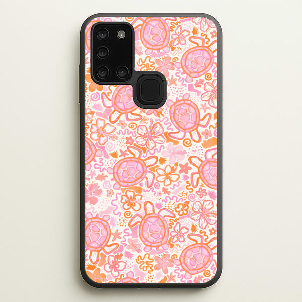 Coral Turtle Doodles Phone Case - Galaxy A21s / Standard