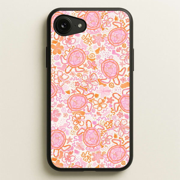 Coral Turtle Doodles Phone Case - iPhone 16e / Standard