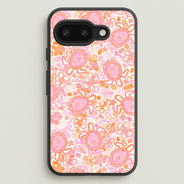 Coral Turtle Doodles Phone Case - Google Pixel 9a / Standard