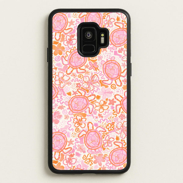 Coral Turtle Doodles Phone Case - Galaxy S9 / Standard