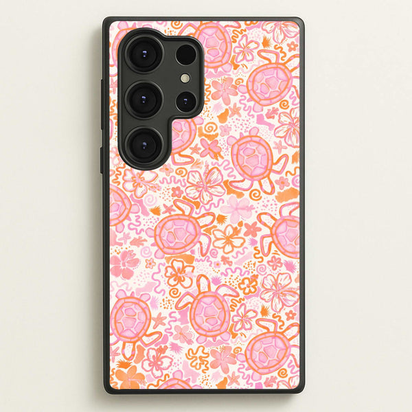 Coral Turtle Doodles Phone Case - Galaxy S25 Ultra / Standard