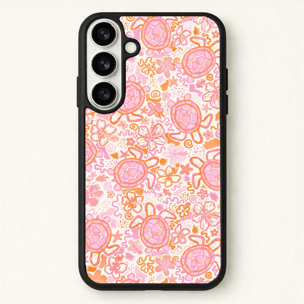 Coral Turtle Doodles Phone Case - Galaxy S26 / Standard