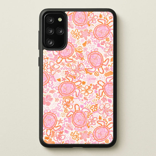 Coral Turtle Doodles Phone Case - Galaxy S20 Plus / Standard