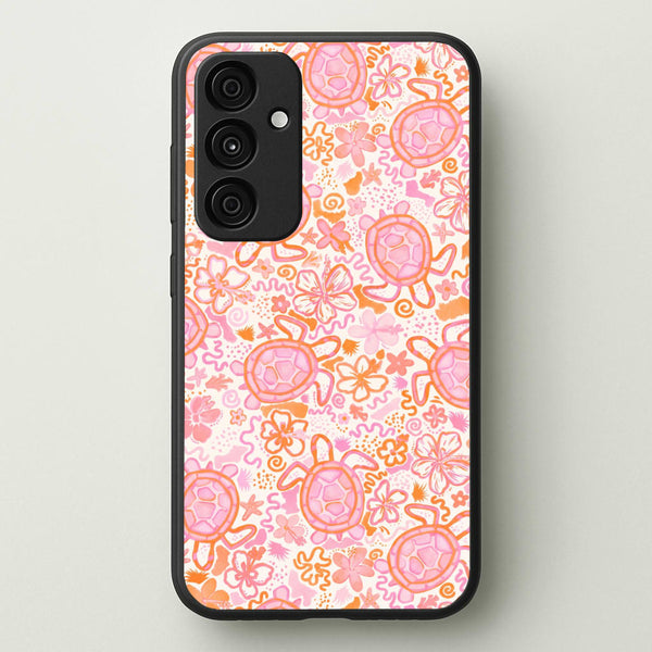 Coral Turtle Doodles Phone Case - Galaxy A55 / Standard