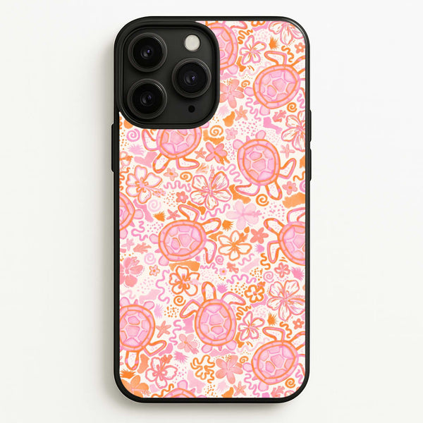 Coral Turtle Doodles Phone Case - iPhone 11 Pro Max / Standard