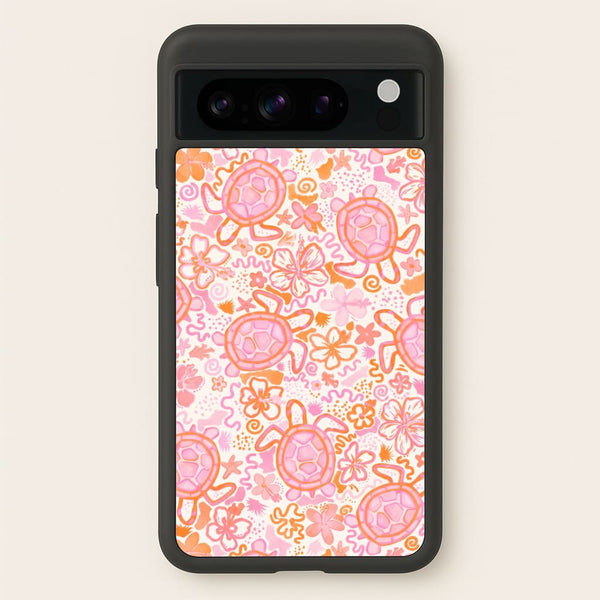 Coral Turtle Doodles Phone Case - Google Pixel 8 Pro / Standard