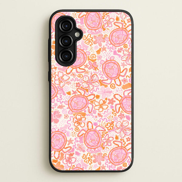 Coral Turtle Doodles Phone Case - Galaxy A54 / Standard