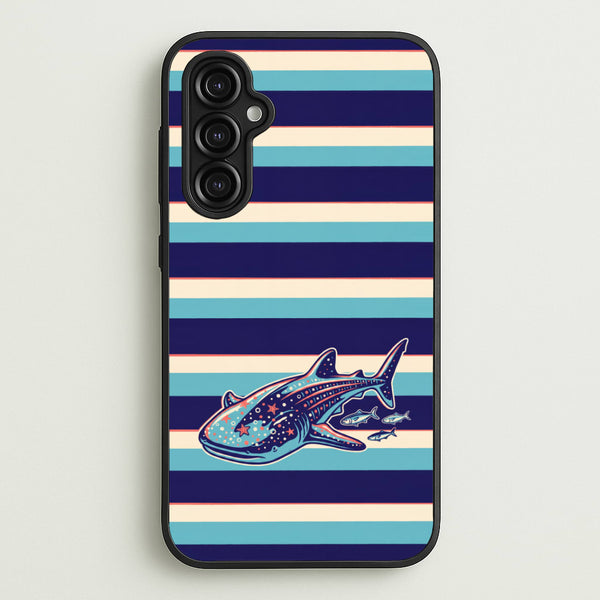 Striped Shark Phone Case - Galaxy A14 / Standard