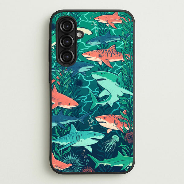 Retro Sharks Phone Case - Galaxy A16 / Standard