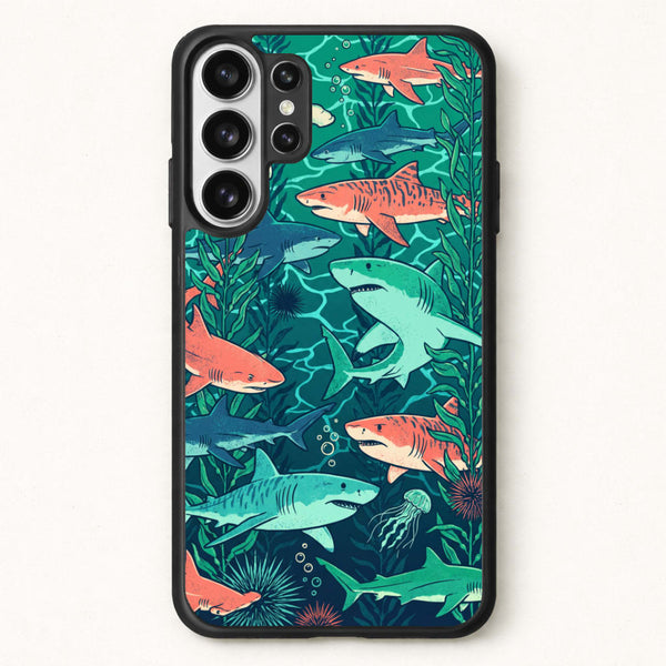 Retro Sharks Phone Case - Galaxy S26 Ultra / Standard