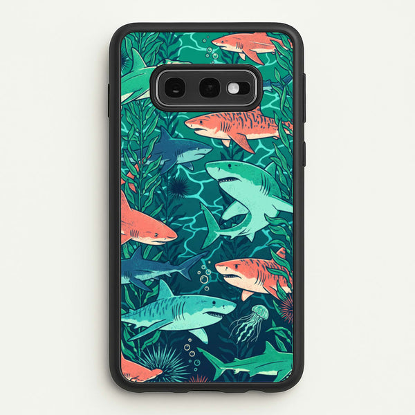 Retro Sharks Phone Case - Galaxy S10e / Standard