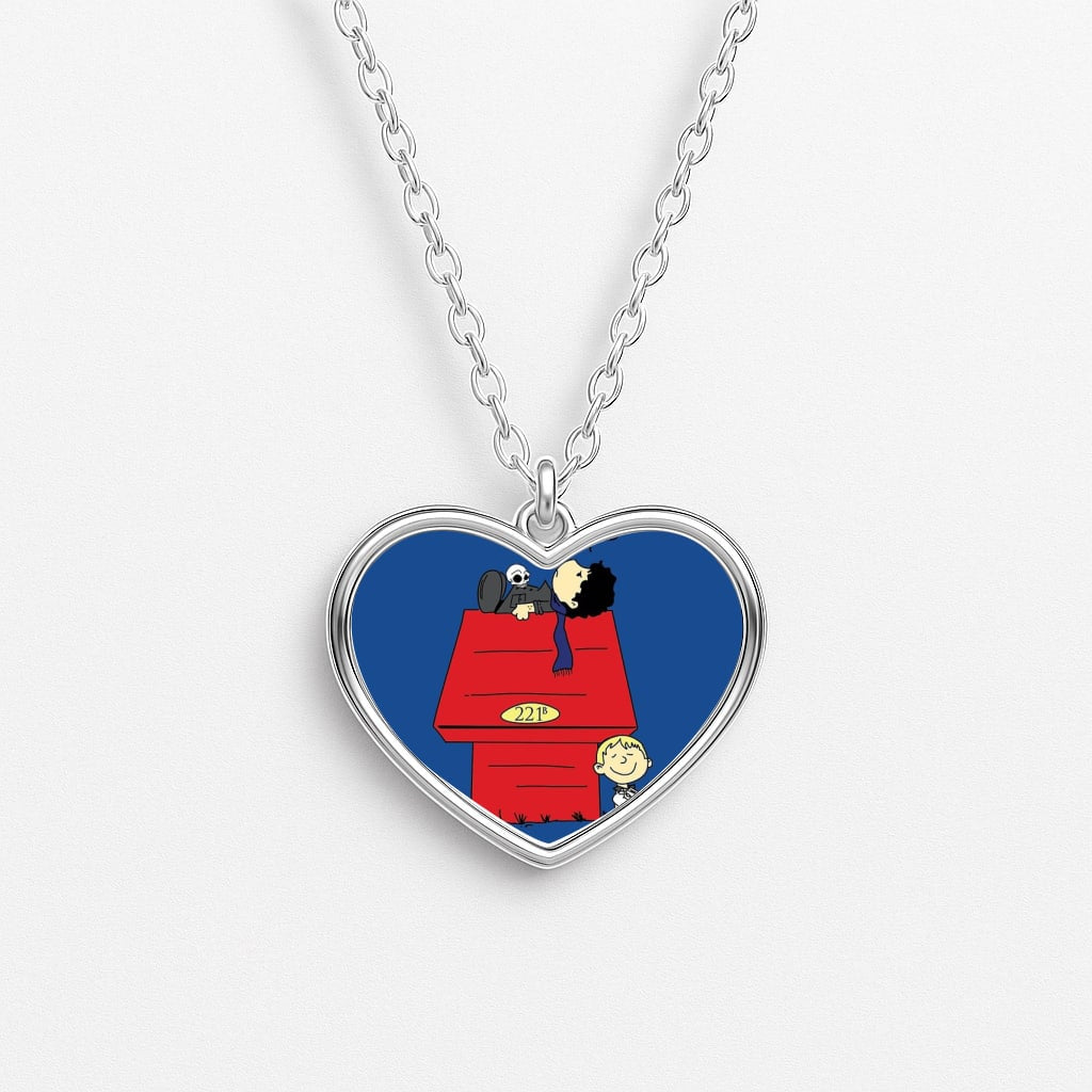 Detective Cartoon Heart Necklace