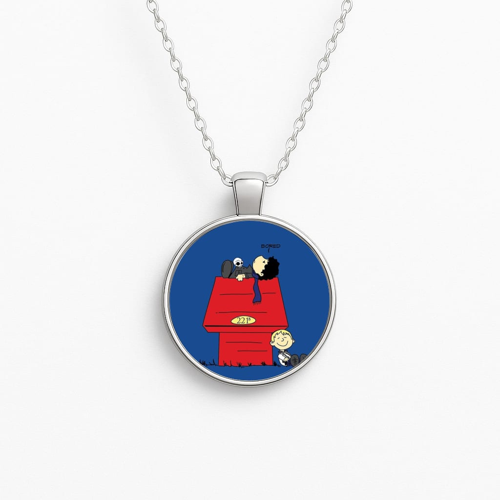 Detective Cartoon Circle Necklace