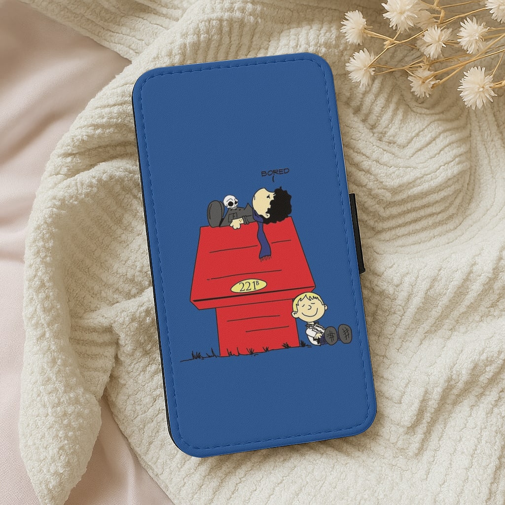 Detective Cartoon Flip Wallet Phone Case