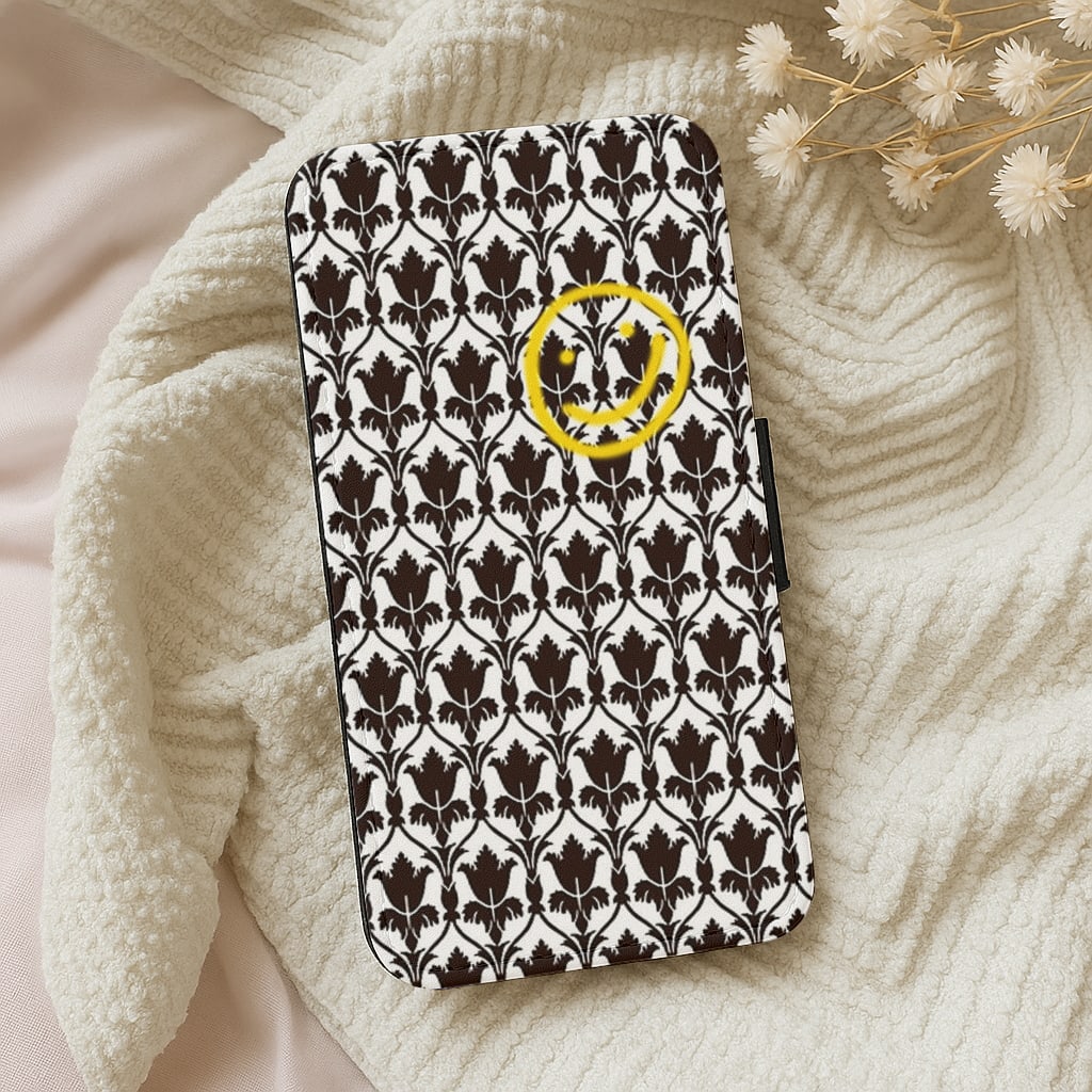Detective Wallpaper Smile Flip Wallet Phone Case
