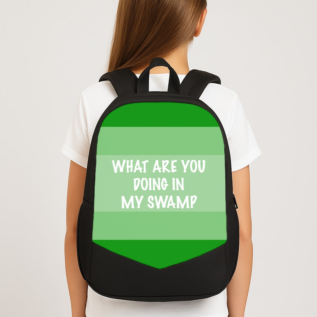 What Are You Doing In My Swamp - Green Ogre Large School Bag