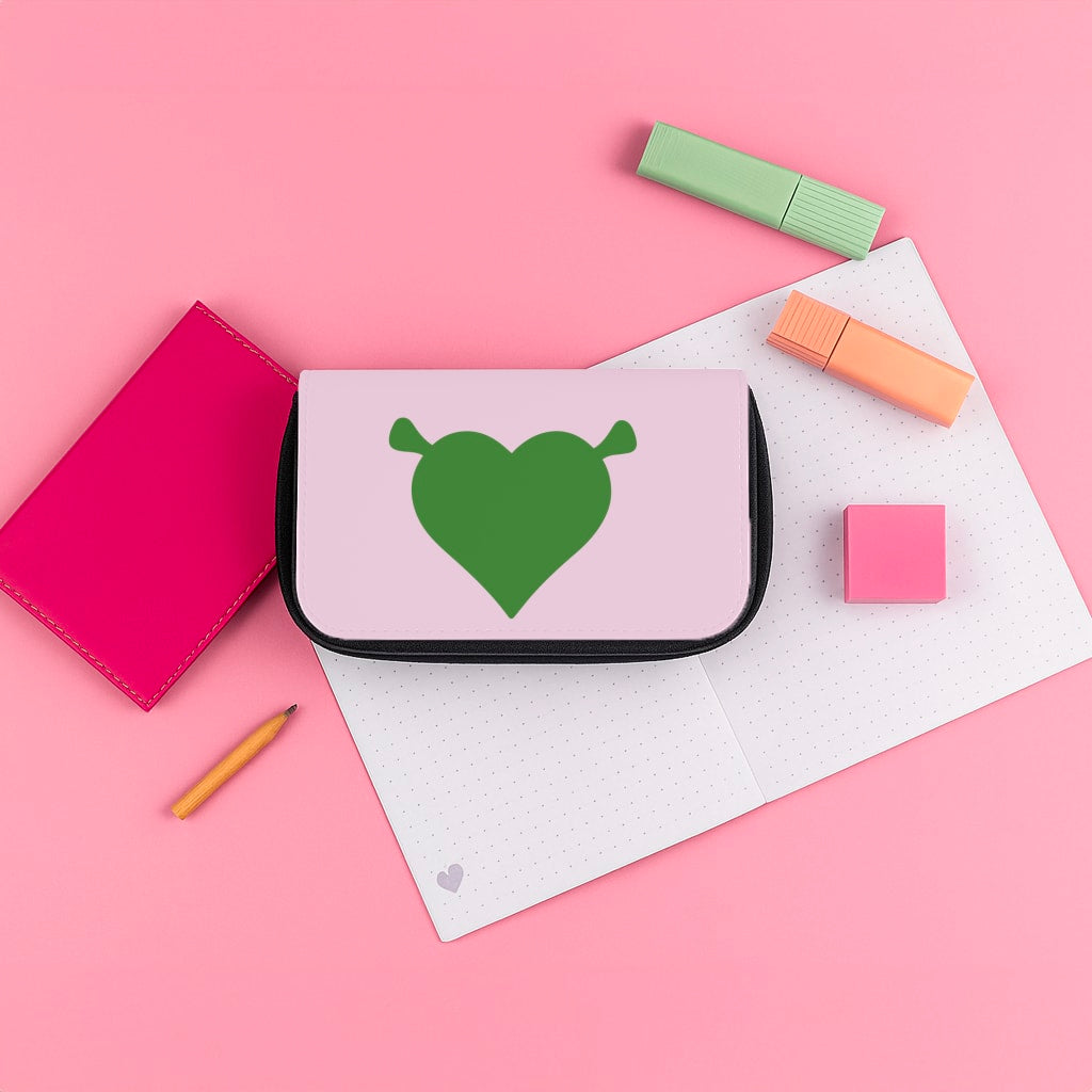 Green Ogre Heart Pencil Case