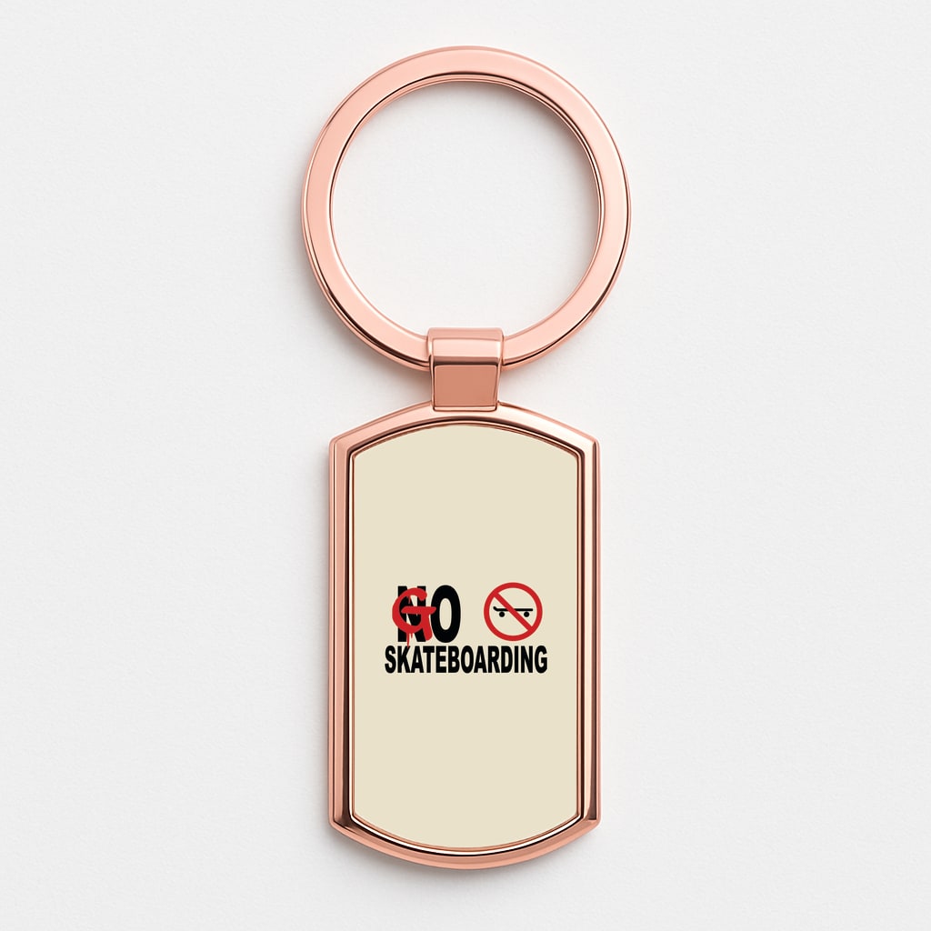 Go Skateboarding - Skate Aesthetic Rose Gold Keyring