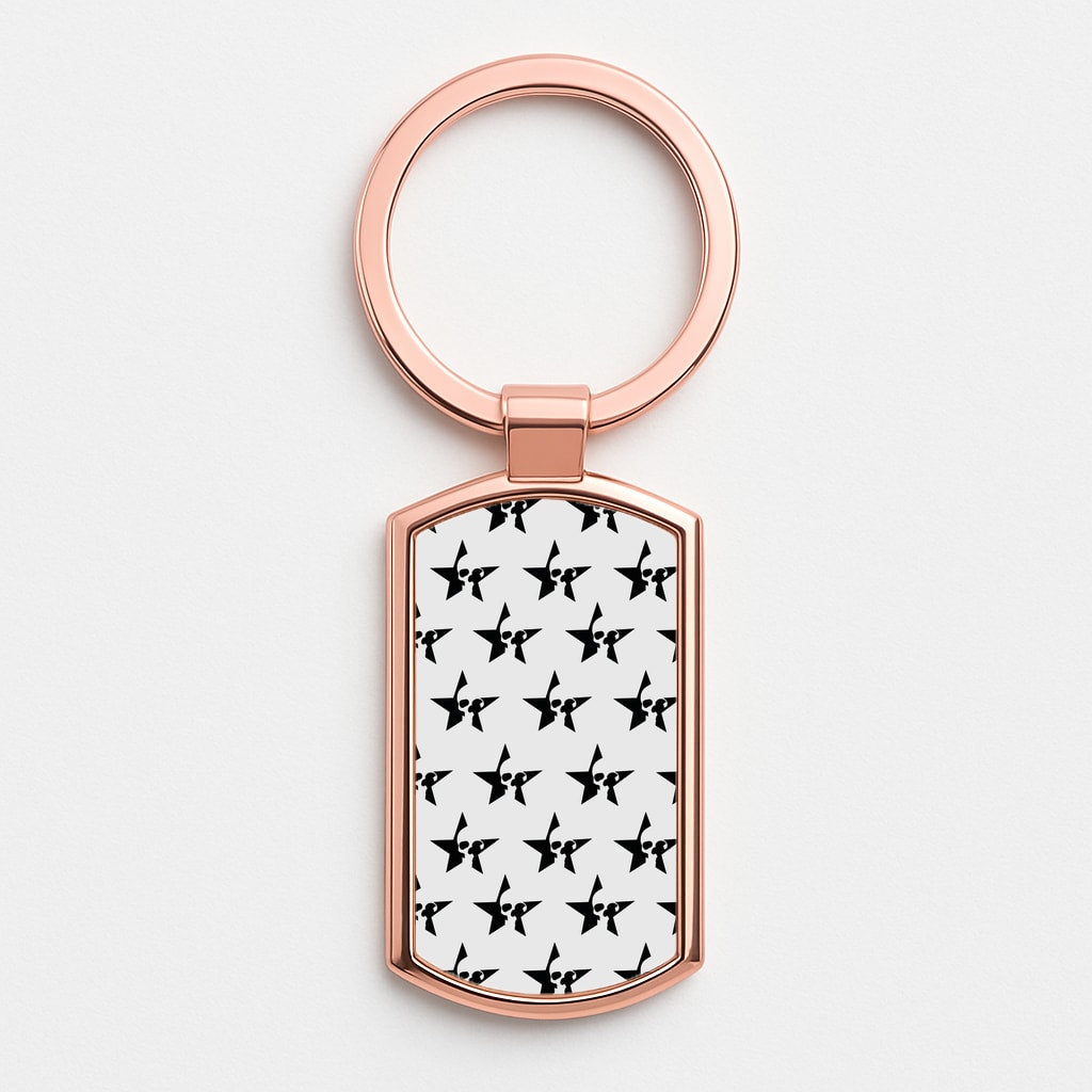 Skulls And Stars - Skate Aesthetic Rose Gold Keyring
