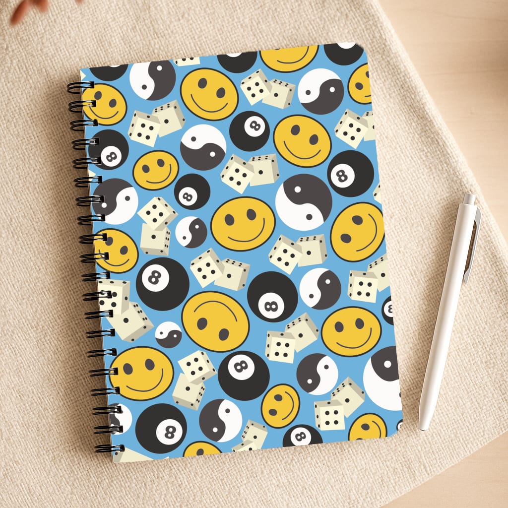8 Ball Pattern - Skate Aesthetic Notepad