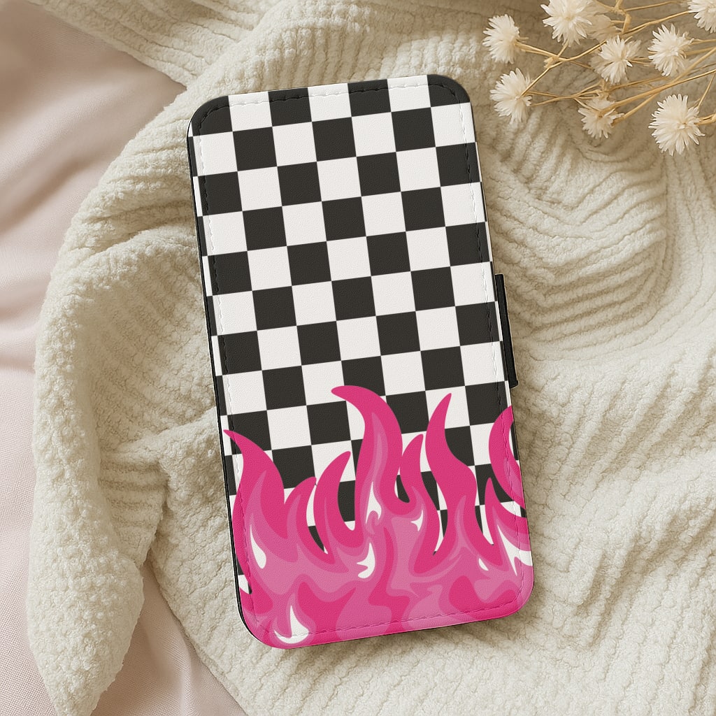 Pink Flame - Skate Aesthetic Wallet Phone Case