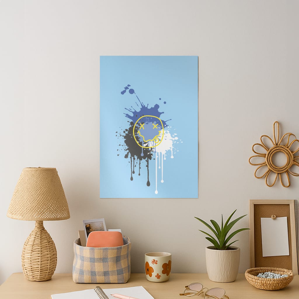 Blue Graffiti - Skate Aesthetic Art Print