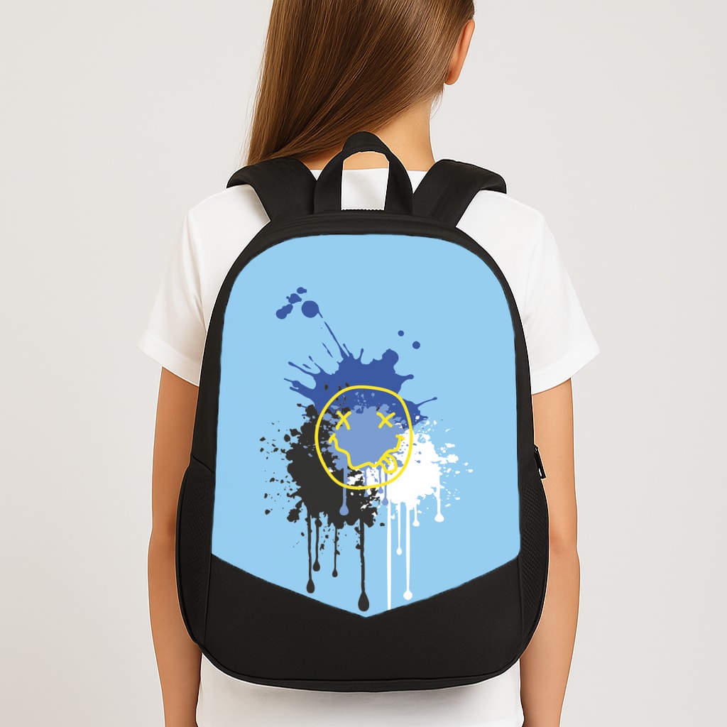 Blue Graffiti - Skate Aesthetic School Bag