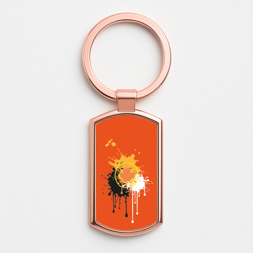 Orange Graffiti - Skate Aesthetic Rose Gold Keyring