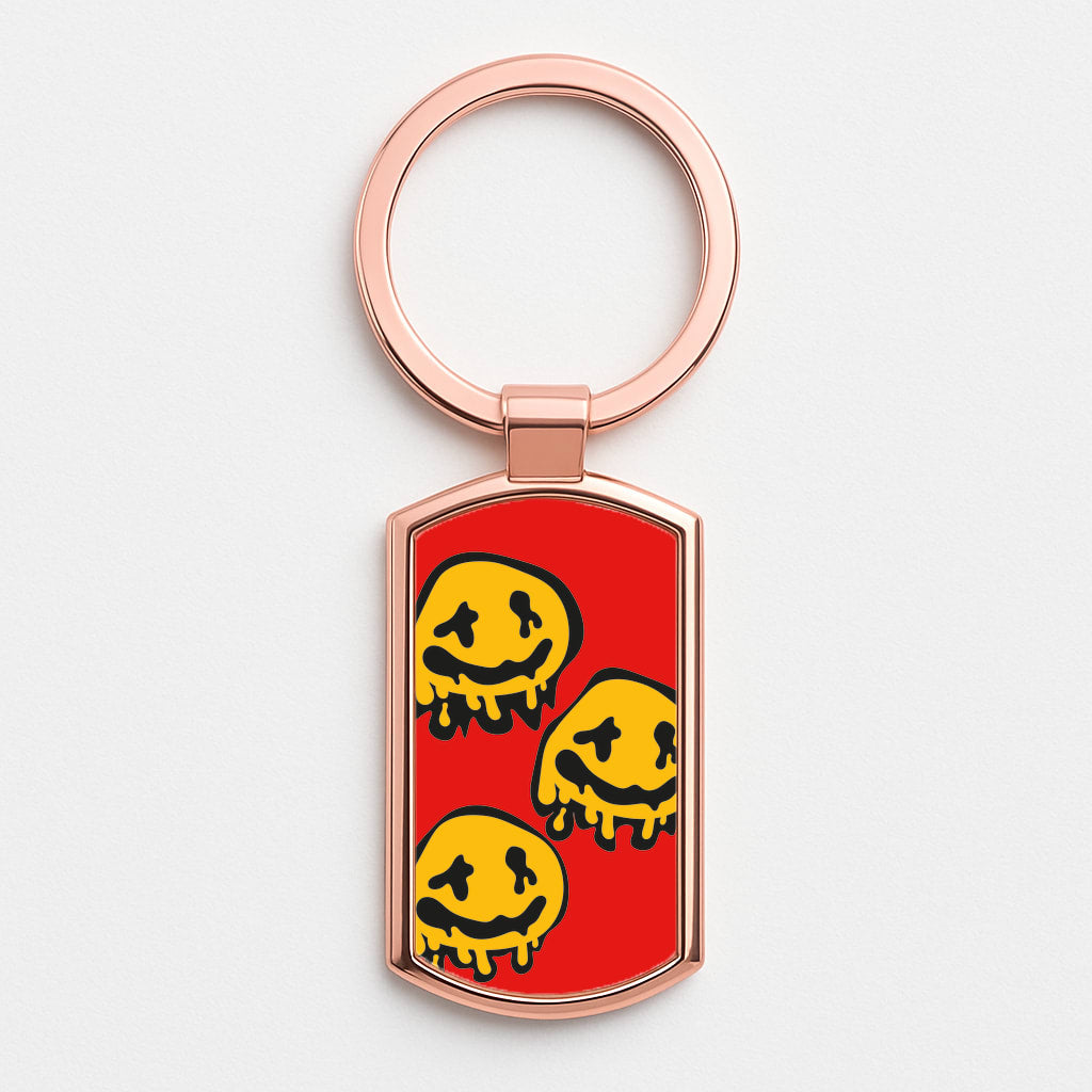 Dripping Smiley - Skate Aesthetic Rose Gold Keyring