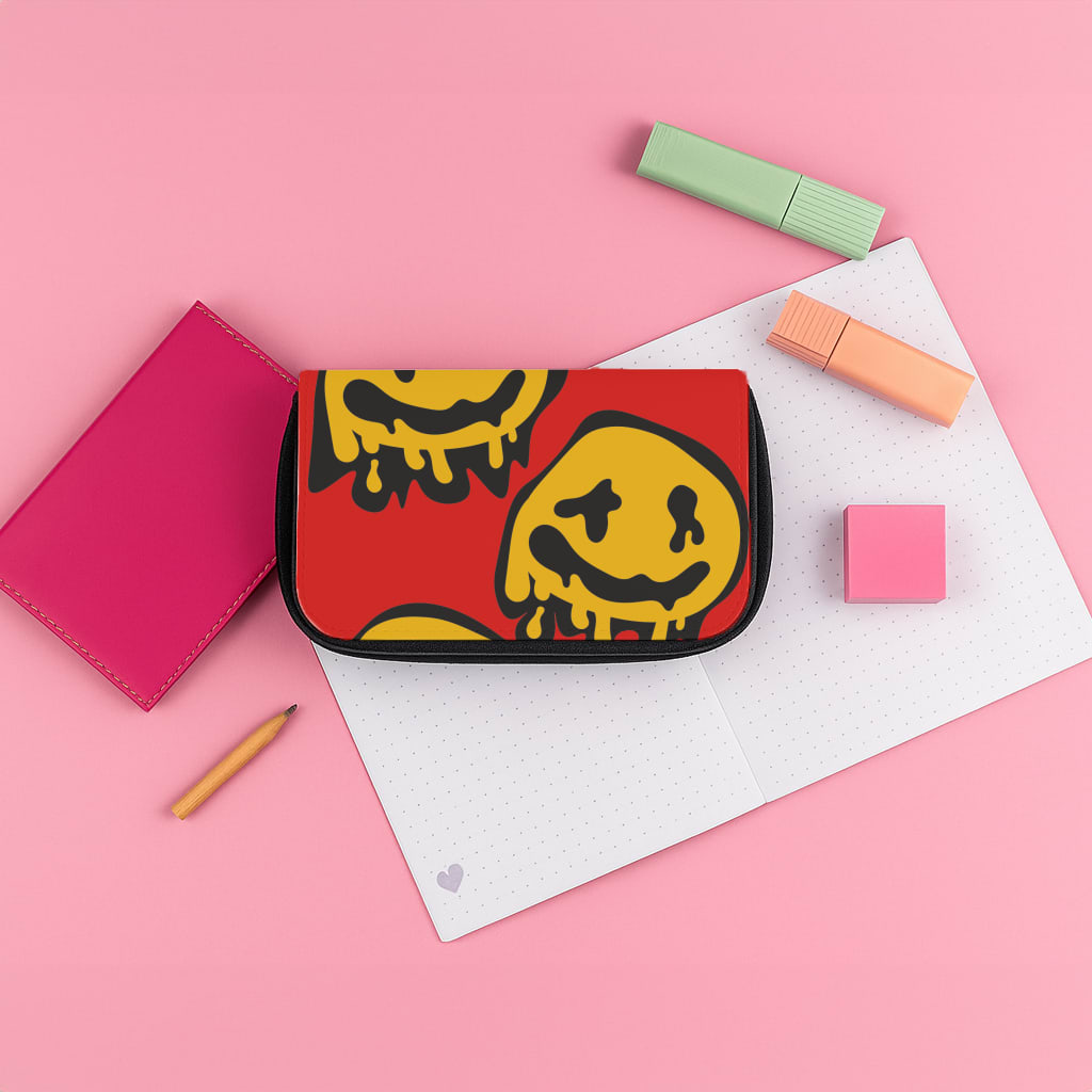 Dripping Smiley - Skate Aesthetic Pencil Case
