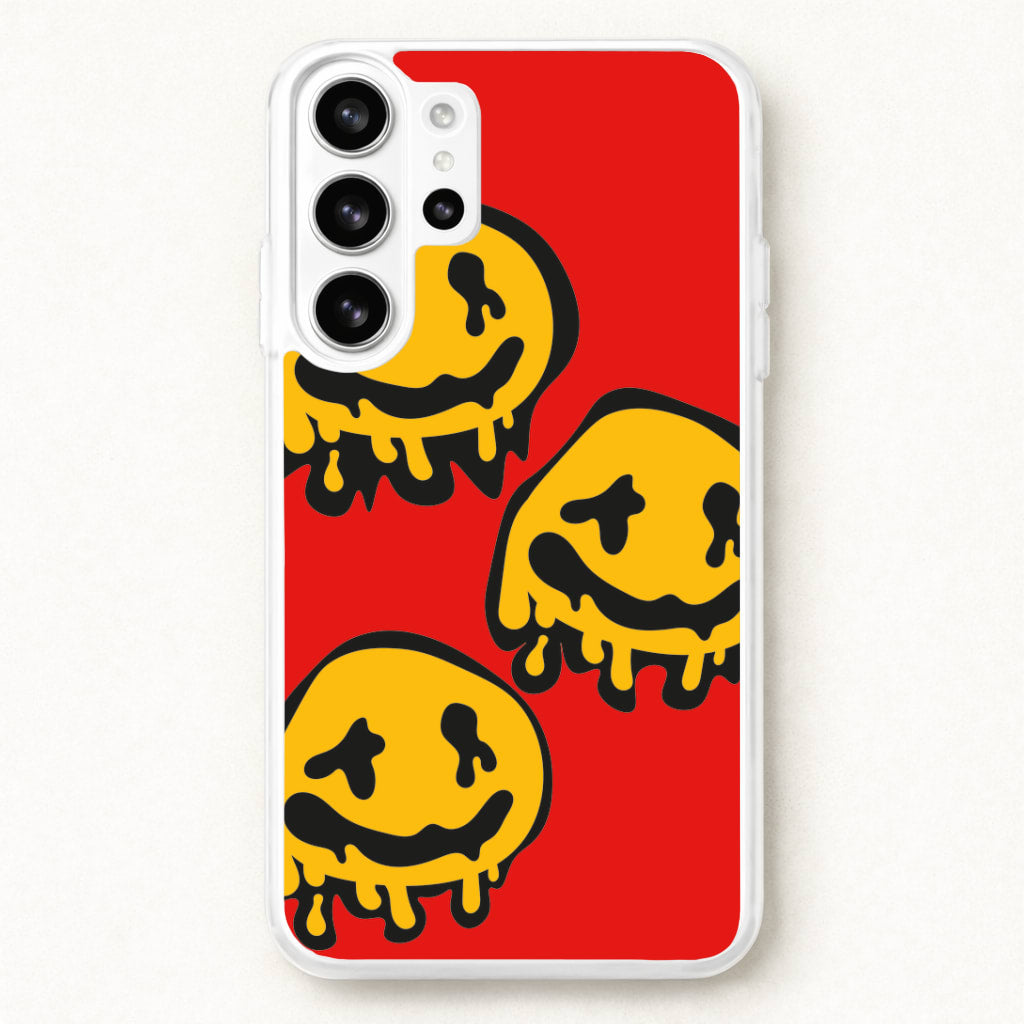 Dripping Smiley - Skate Aesthetic Phone Case for Galaxy S26 Ultra