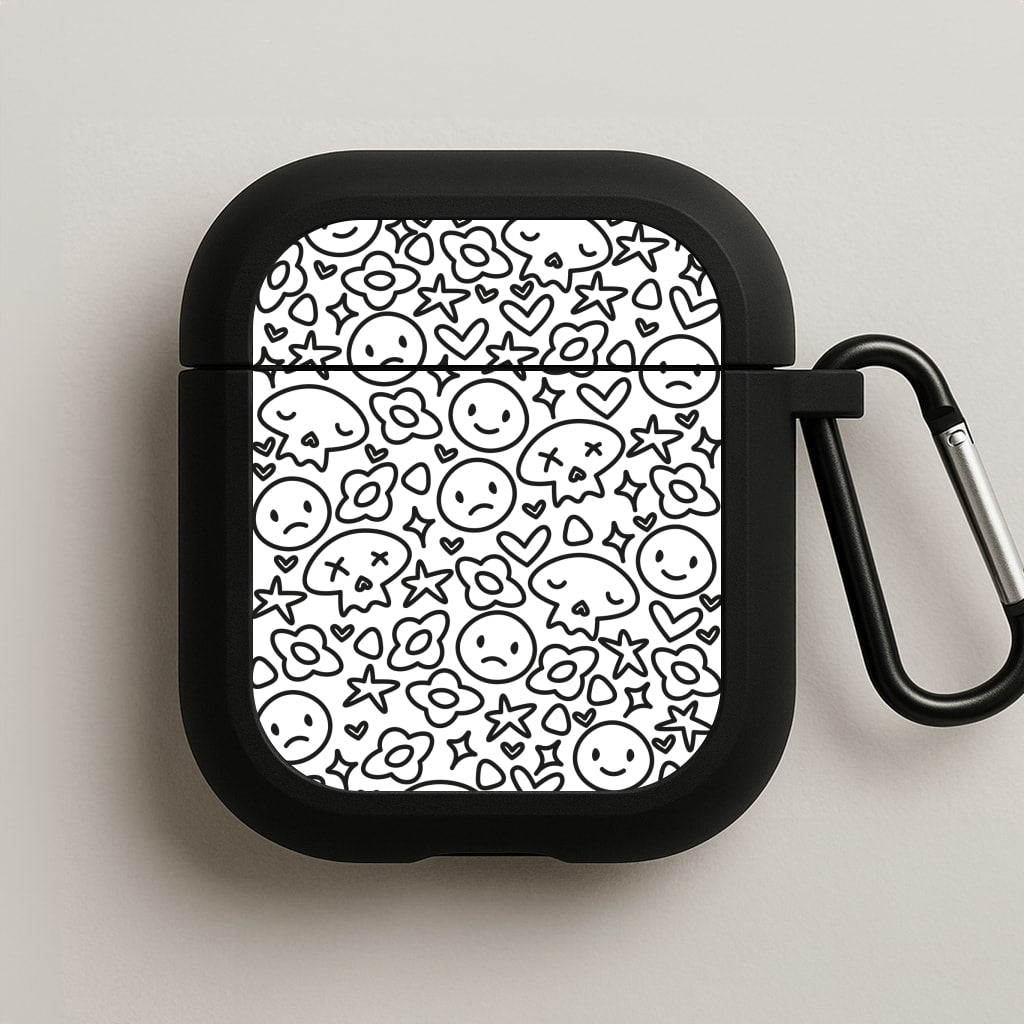 White Skulls - Skate Aesthetic AirPods Case