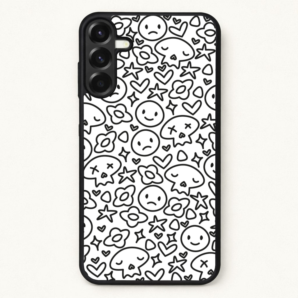 White Skulls - Skate Aesthetic Phone Case for Galaxy A17