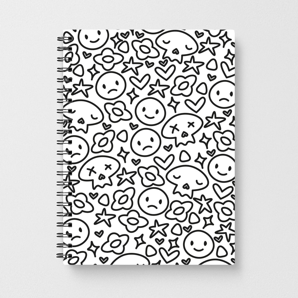 White Skulls - Skate Aesthetic Notebook