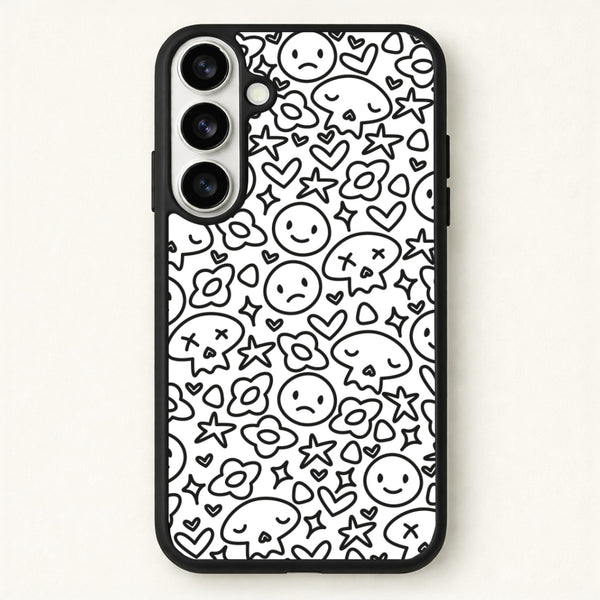 White Skulls - Skate Aesthetic Phone Case for Galaxy S26