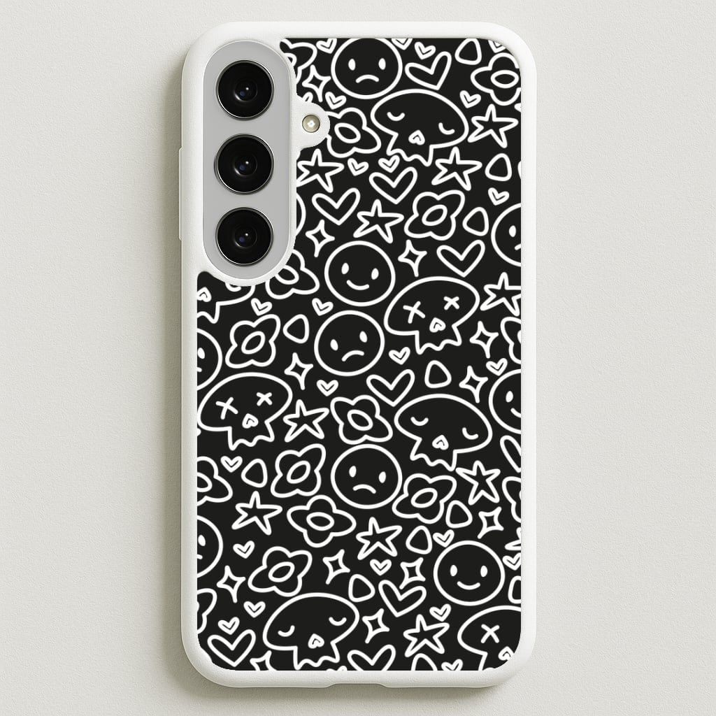 Black Skulls - Skate Aesthetic Phone Case for Galaxy S25FE