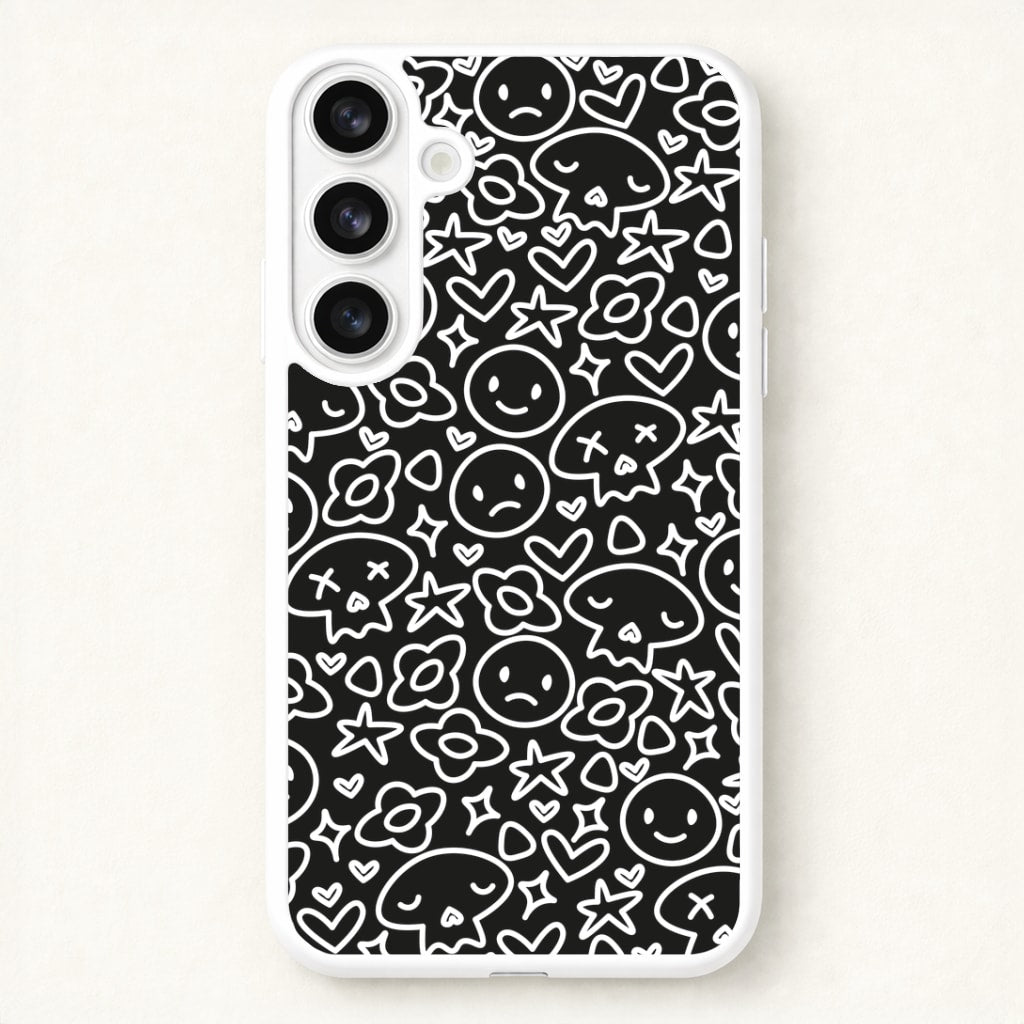 Black Skulls - Skate Aesthetic Phone Case for Galaxy S26 Plus