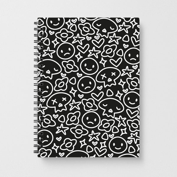 Black Skulls - Skate Aesthetic Notebook